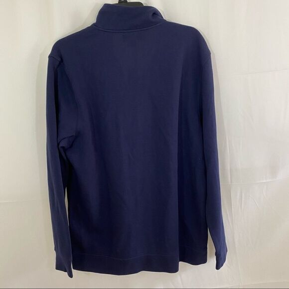 Tasso Elba 1/4 Zip Pull Over Solid Navy Sweater - Picture 5 of 5
